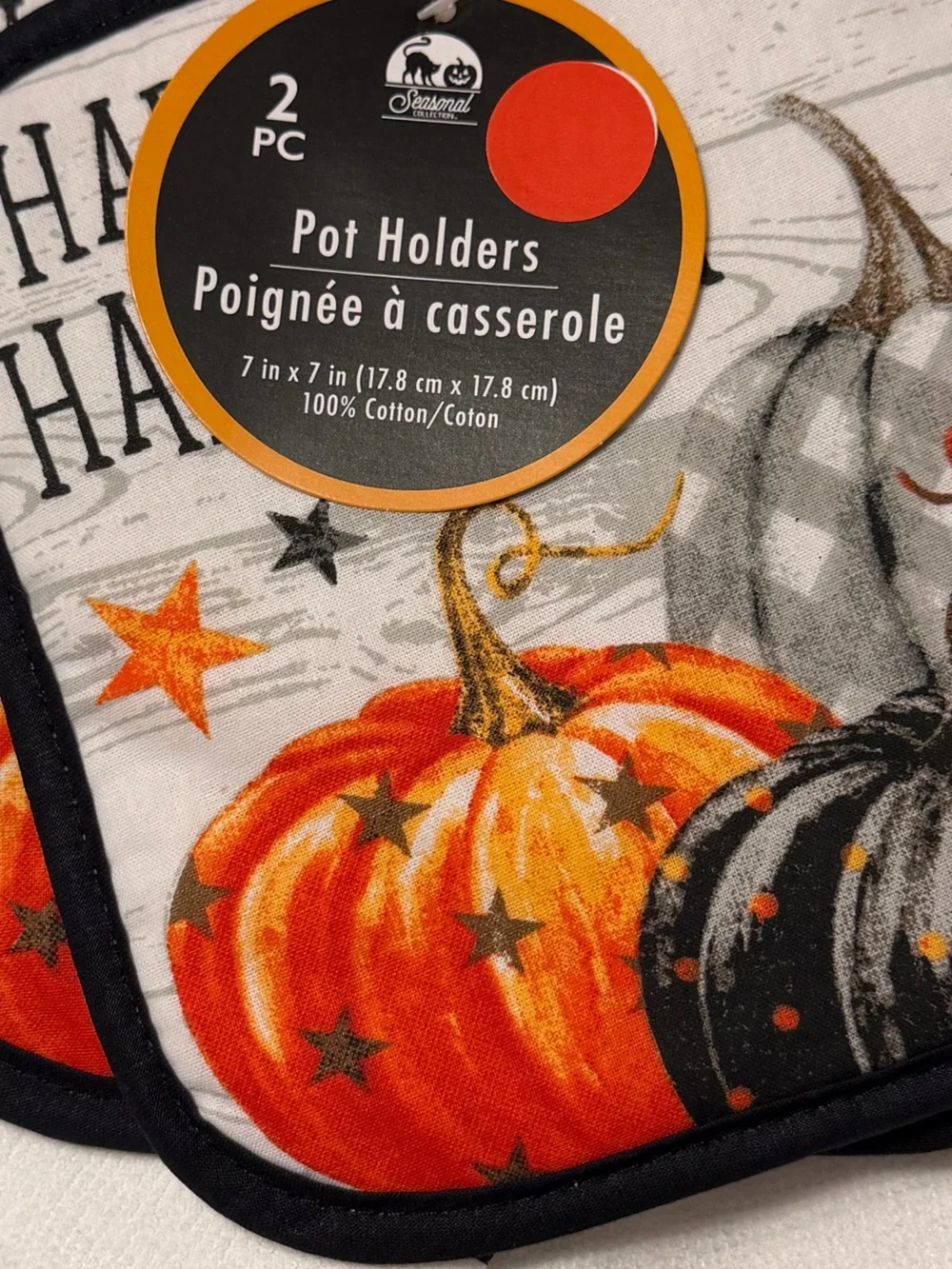 Harvest Pumpkin Kitchen Pot Holders and Towels - NWT